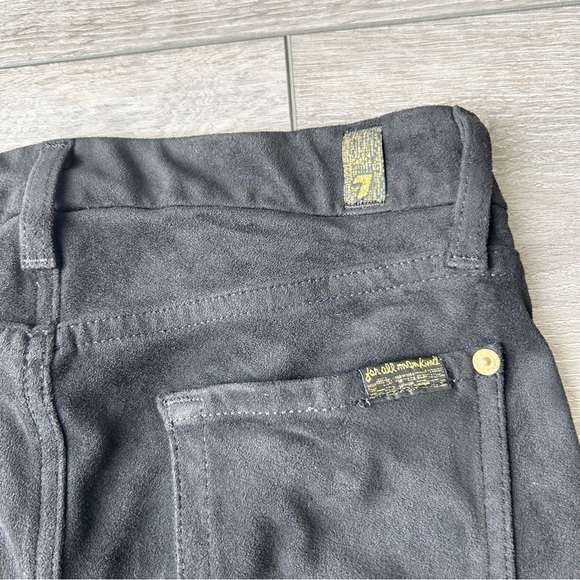 7 For All Mankind Gwenevere Faux Suede Ankle Jeans in Black - Picture 15 of 15